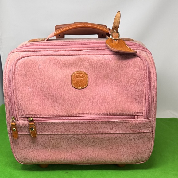 Bric's Handbags - Bric's Pink Pebbled Suede Rolling Luggage Bag
